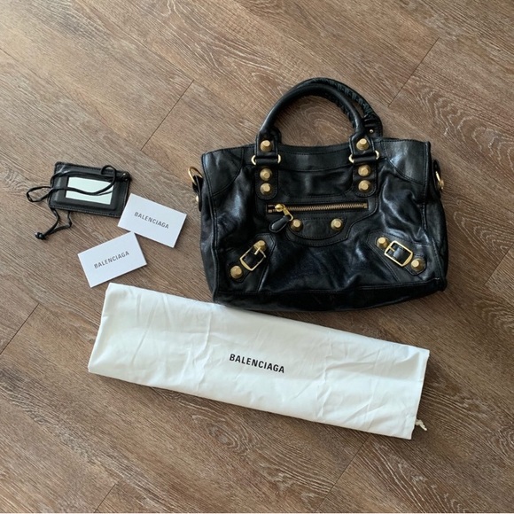 Balenciaga | Bags | Balenciaga Work Bag Black And Gold Bag | Poshmark